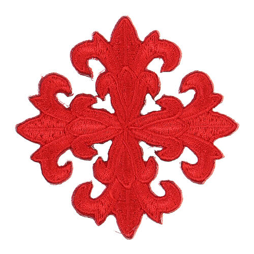 Iron-on cross patch for sacred vestments four colors 8 cm 3