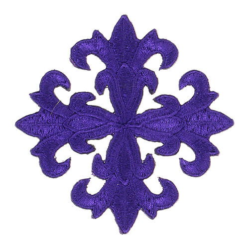 Iron-on cross patch for sacred vestments four colors 8 cm 5