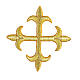 Thermoadhesive golden cross flory for liturgical vestments, 3 in s1