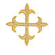 Gold lily cross iron-on patch 8 cm s2