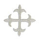 Krzyż liliowy srebrny, 8 cm, termoprzylepny s2
