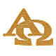 Gold Alpha Omega thermo-adhesive applique 7x10 cm s1