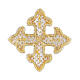 Thermoadhesive budded cross for liturgical vestments, gold, 1.5 in s2