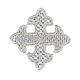 Krzyż trójlistny srebrny, patch termoprzylepny, 4 cm s1