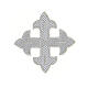 Bügelpatch, dreilappiges Kreuz, Stickerei, silberfarben, 8x8cm s1