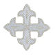 Krzyż trójlistny termoprzylepny, 8 cm, srebrny s2
