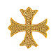 Krzyż grecki termoprzylepny, 4 cm, złoty s1