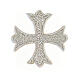 Embroidered self-adhesive patch, silver Greek cross, 1.5 in s1