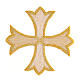 Bügelpatch, griechisches Kreuz, Stickerei, goldfarben, 8x8cm s2