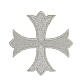 Croce greca 8 cm adesiva patch argentata s1