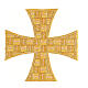 Cruz de Malta aplicación termoashesiva 10 cm dorada s2