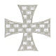 Croix de Malte broderie à repasser argentée 10 cm s1