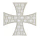 Maltese cross silver thermo-adhesive patch 10 cm s2