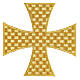 Bügelpatch, Malterserkreuz, Stickerei, goldfarben, 18x18cm s1