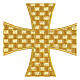 Croix de Malte dorée 18 cm pièce adhésive s2