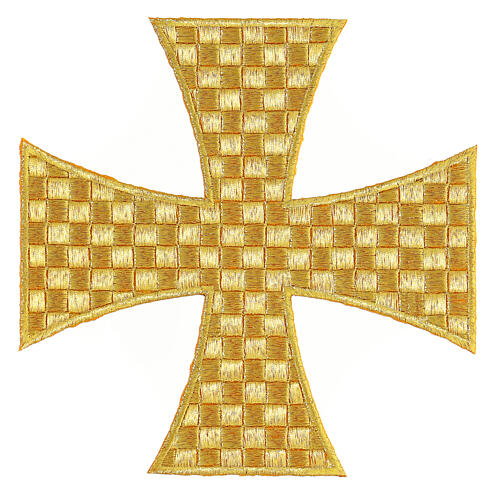 Croce di Malta dorata 18 cm termoadesiva patch 1