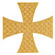 Croce di Malta dorata 18 cm termoadesiva patch s3
