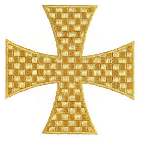 Krzyż maltański złoty, 18 cm, termoprzylepny patch