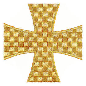 Golden Maltese Cross 18 cm iron-on applique