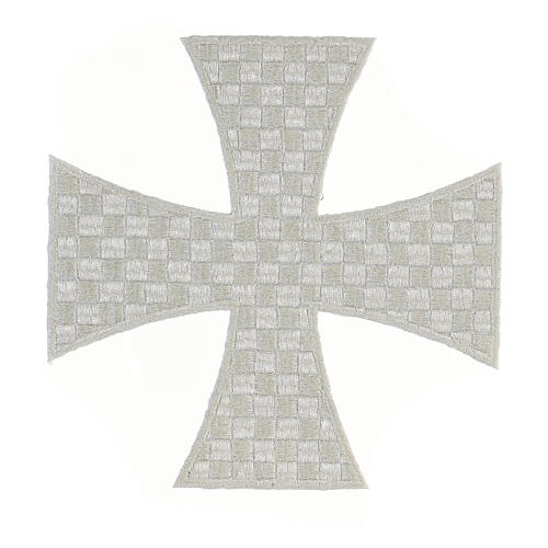 Cruz de Malta 18 cm plateada adhesiva 3