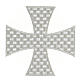 Cruz de Malta 18 cm plateada adhesiva s1