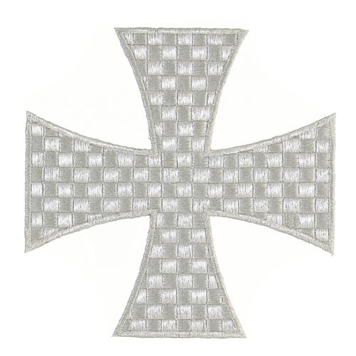 Croix de Malte argentée 18 cm adhésive 1