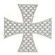 Croix de Malte argentée 18 cm adhésive s1