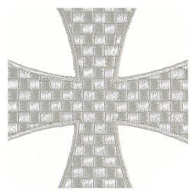 Cruz de Malta 18 cm prateada bordado termoadesivo