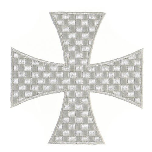Cruz de Malta 18 cm prateada bordado termoadesivo 1