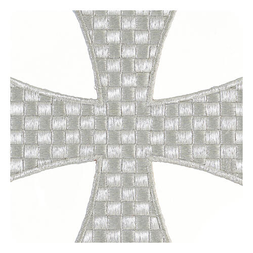 Cruz de Malta 18 cm prateada bordado termoadesivo 2