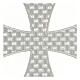 Cruz de Malta 18 cm prateada bordado termoadesivo s2