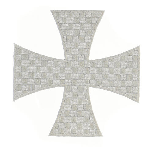 Maltese cross silver patch 18 cm 3