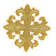 Bügelpatch, gleicharmiges Kreuz, Stickerei, goldfarben, 8x8cm s1