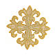Bügelpatch, gleicharmiges Kreuz, Stickerei, goldfarben, 8x8cm s2