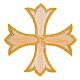 Bügelpatch, griechisches Kreuz, Stickerei, goldfarben, 12x12cm s2