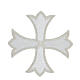 Broderie thermoadhésive 12 cm croix grecque argentée s2