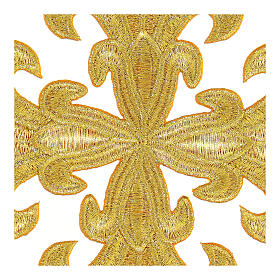 Bügelpatch, gleicharmiges Kreuz, Stickerei, goldfarben, 12x12cm