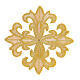 Golden cross for liturgical vestments, iron-on patch, 5 in s3