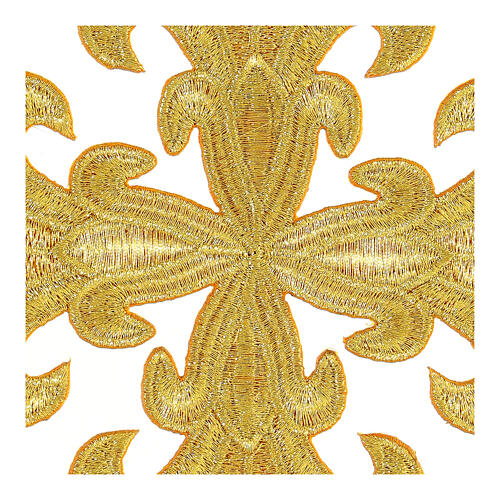 Cruz 12 cm emblema termoadesivo vestes litúrgicas ouro 2