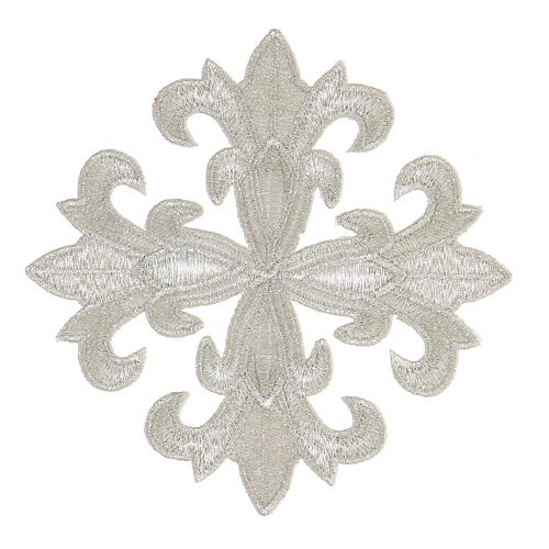 Iron-on silver cross applique for vestments 12 cm  1