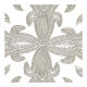 Iron-on silver cross applique for vestments 12 cm  s2