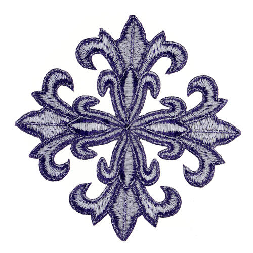Bügelpatch, gleicharmiges Kreuz, Stickerei, 4 liturgische Farben, 12x12cm 7