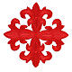Bügelpatch, gleicharmiges Kreuz, Stickerei, 4 liturgische Farben, 12x12cm s4