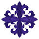 Bügelpatch, gleicharmiges Kreuz, Stickerei, 4 liturgische Farben, 12x12cm s6