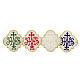 Aufnäher, Emblem "IHS", Stickerei, 4 liturgische Farben, 13x13cm s1