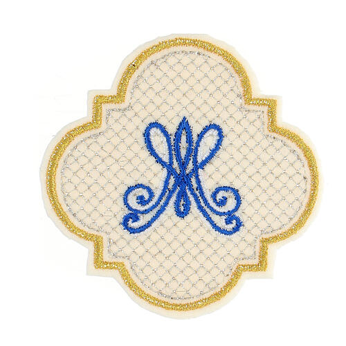 Aplicação de acabamento vestes litúrgicas símbolo mariano 8 cm 1