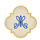 Marial non-adhesive emblem for liturgical vestments, 5 in s1