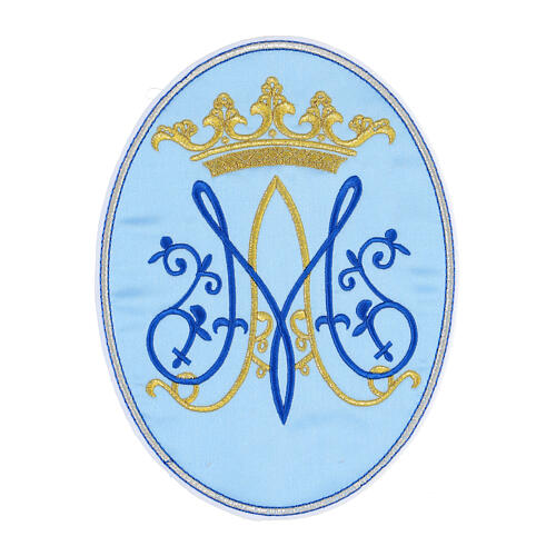 Bügelpatch, Ave Maria, Stickerei, himmelblau, 21x16cm 1