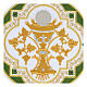 Aufnäher, Eucharistie-Symbol, Stickerei, 4 liturgische Farben, 17x17cm s3