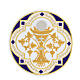 Aufnäher, Eucharistie-Symbol, Stickerei, 4 liturgische Farben, 17x17cm s6